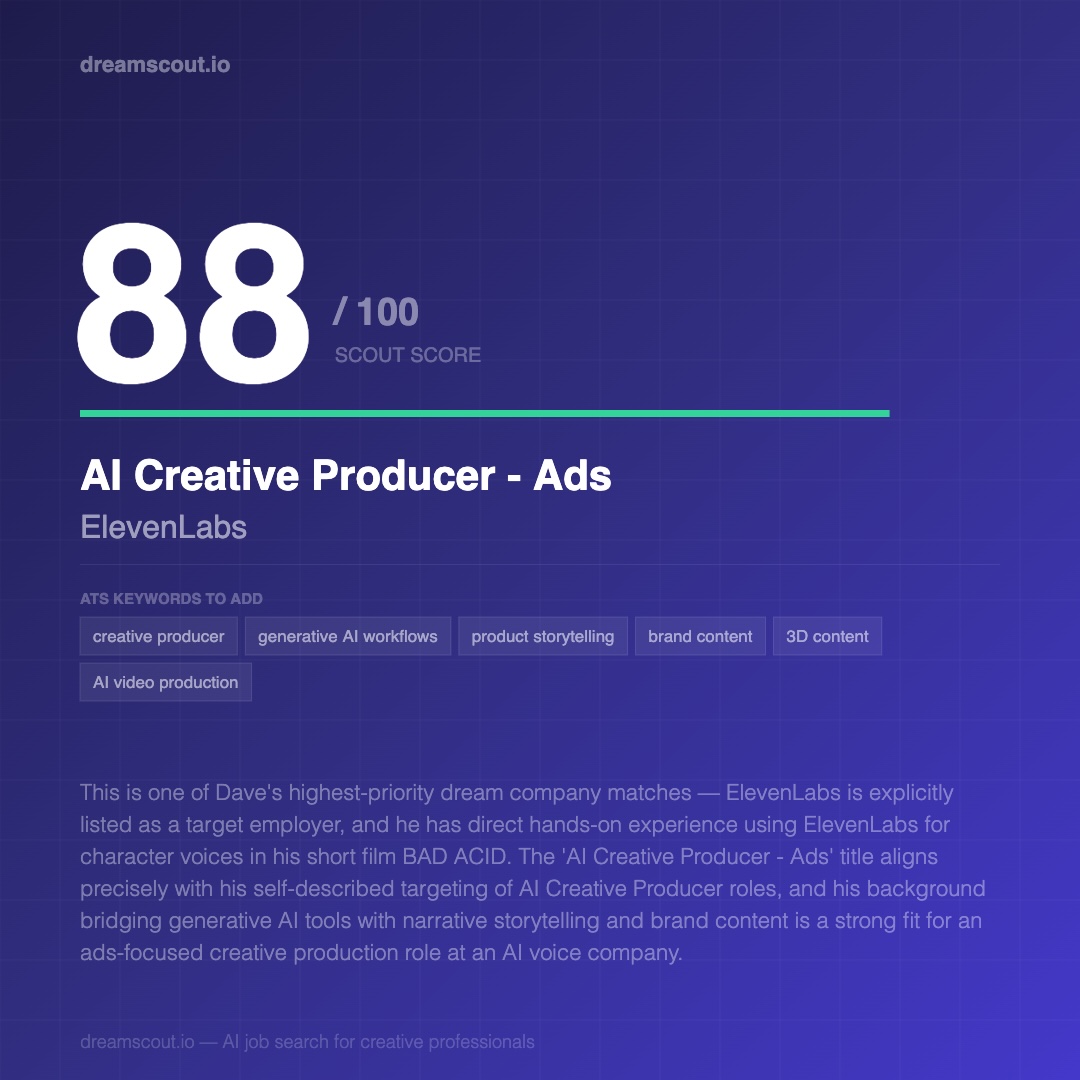 dreamscout.io Scout Score Card